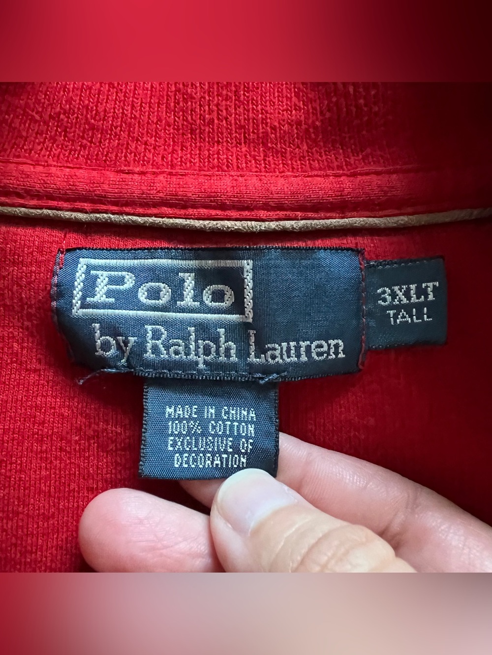 VTG Polo Ralph Lauren Quarterzip Sweater Preppy Minimal Old Money Cotton Sz 3XLT - Picture 2 of 7